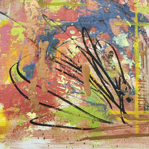 Summer Terrace - Original Art Mixed Media Painting Frame Ready Artwork 11”x14” - Picture 5 of 10